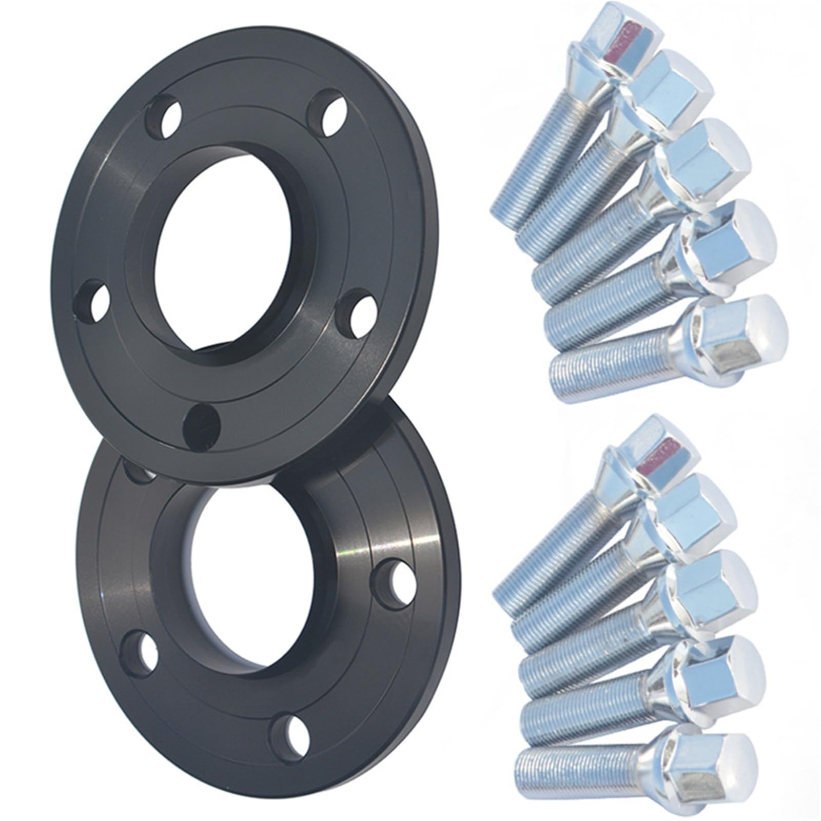 PNBVW 2 Stück 10 mm/12 mm 5 x 112 66,6 Bohrung Naben-Radabstandshalter mit verlängerten Radschrauben M14 x 1,25 for BB//M//W M8 M5 Z4 X7(Black) von PNBVW