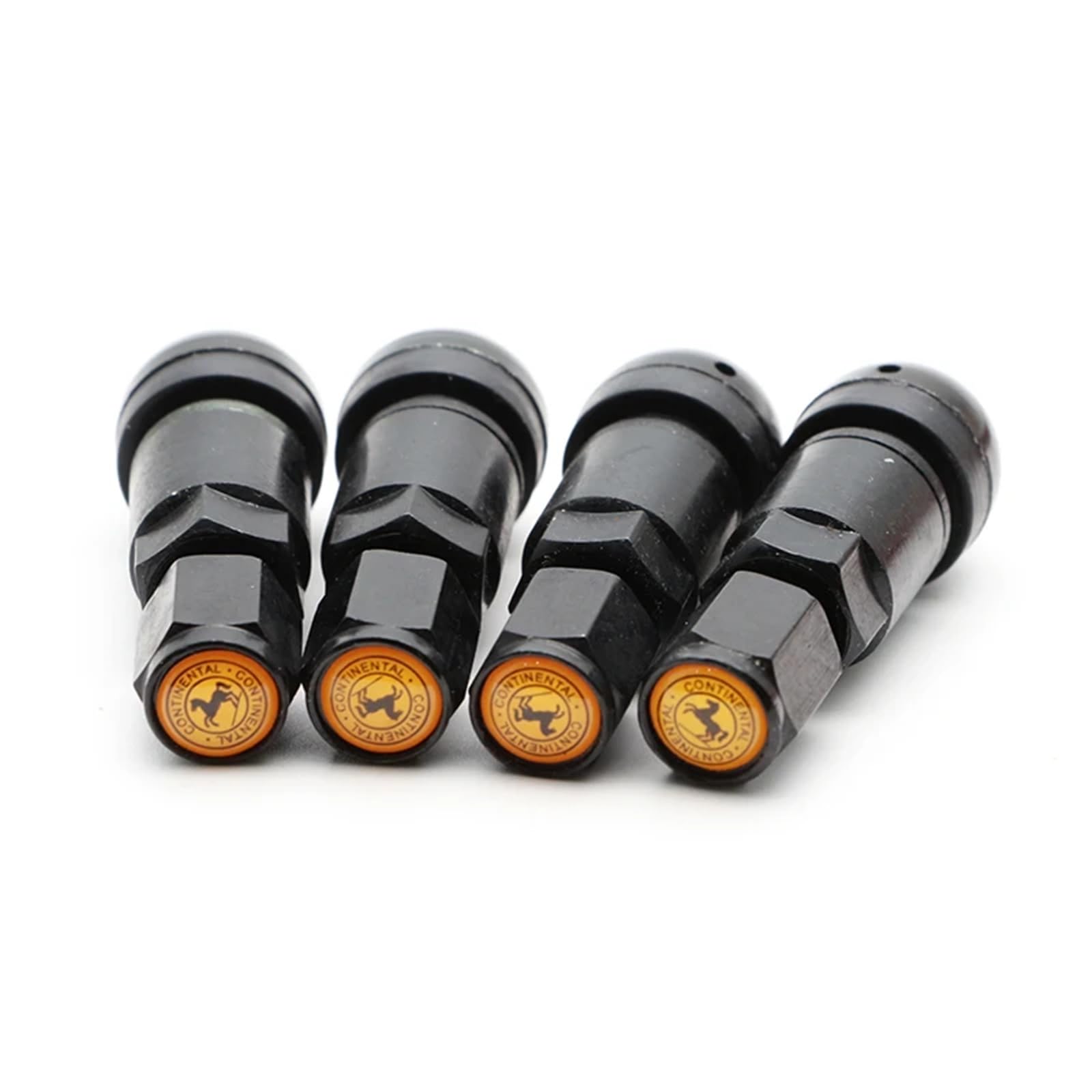 PNBVW 4 Stück Universal Auto Tubeless Ventile Aluminiumlegierung Luft Fahrrad Reifen Ventilkappen Reifen Rad Runde Abdeckung Auto Zubehör(Black) von PNBVW