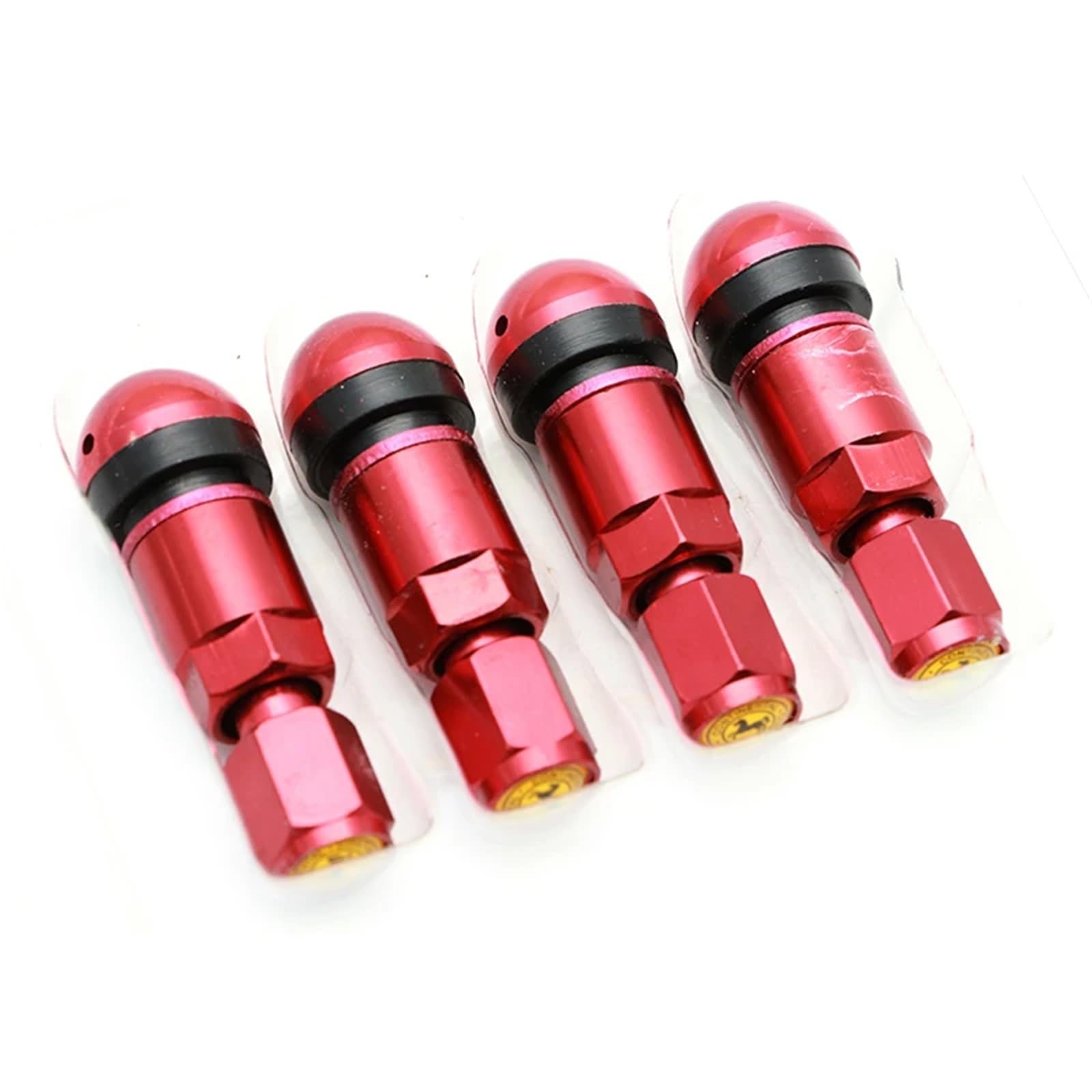 PNBVW 4 Stück Universal Auto Tubeless Ventile Aluminiumlegierung Luft Fahrrad Reifen Ventilkappen Reifen Rad Runde Abdeckung Auto Zubehör(Red) von PNBVW