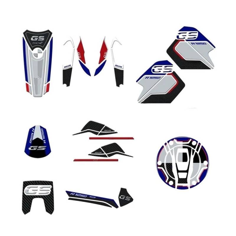 POAXSSW Traktionsseite Tankpad Epoxy-Aufkleber-Kit Motorrad-Tankpad-Schutzaufkleber Dekorativer Aufkleber Für R 1250 GS ADV 2022 Motorrad Tankpad von POAXSSW