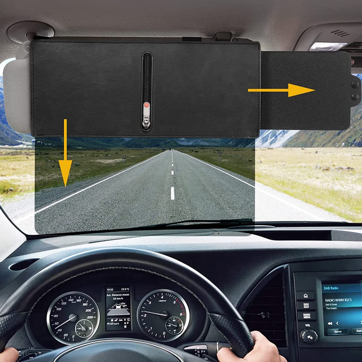 Sonnenblende Verlängerung, 31 * 15cm Antiblendung Einstellbar Auto Sonnenschutz mit Reißverschluss für Fahrer- und Beifahrersitz für Alle Autos, Lieferwagen und Lastwagen Sonnenblende Verlängerung, 31 * 15cm Antiblendung Einstellbar Auto Sonnenschutz mit Reißverschluss für Fahrer- und Beifahrersitz für Alle Autos, Lieferwagen und Lastwagen von POCHY