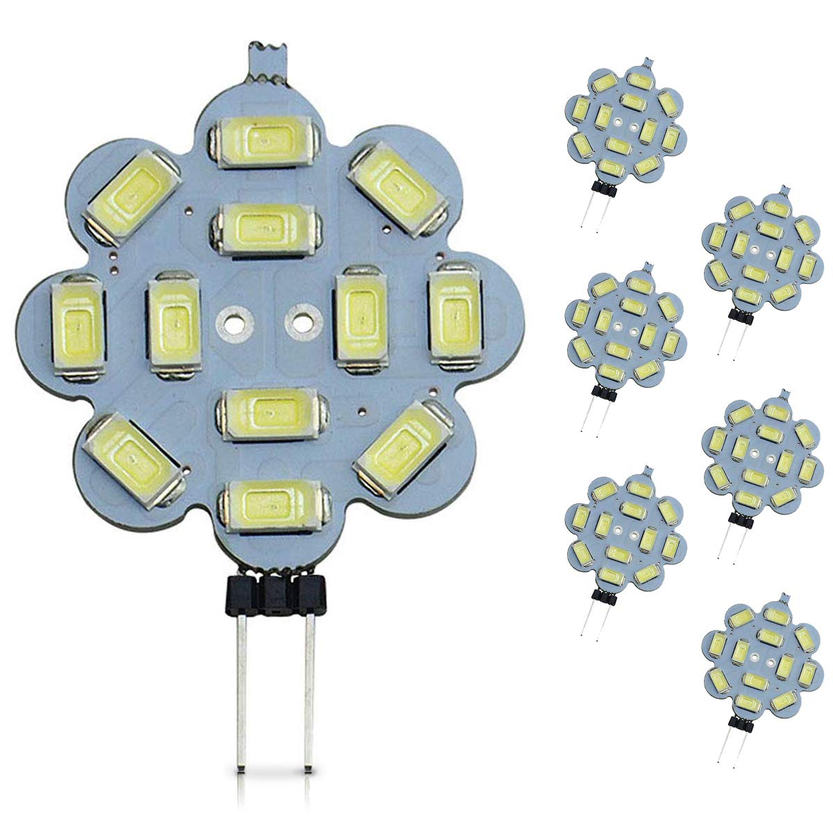 Pocketman 6-Pack G4 LED-Glühlampen, DC 12 V, 2 W, Dimmbare G4-LED-Lampe, 12xSMD 5730 LED-Scheinwerferlampe, 6000K Kaltweiß Pocketman 6-Pack G4 LED-Glühlampen, DC 12 V, 2 W, Dimmbare G4-LED-Lampe, 12xSMD 5730 LED-Scheinwerferlampe, 6000K Kaltweiß von POCKETMAN