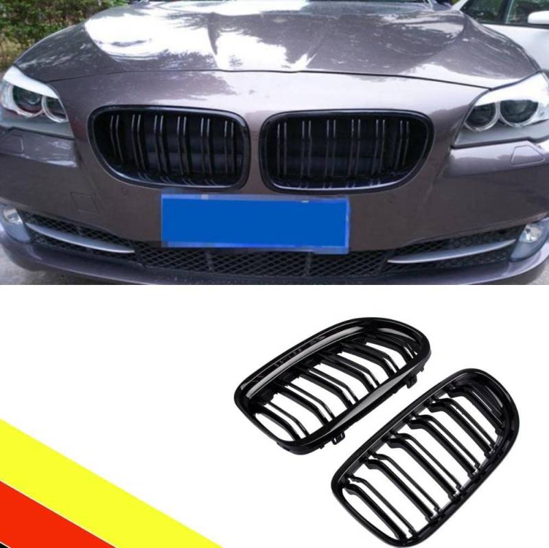 POETRYXIAO Kühlergrill Nieren Sport Schwarz Glanz Doppelsteg für BMW 3er E90 E91 LCI 2008-2012, Geeignet für BMW Tuning von POETRYXIAO