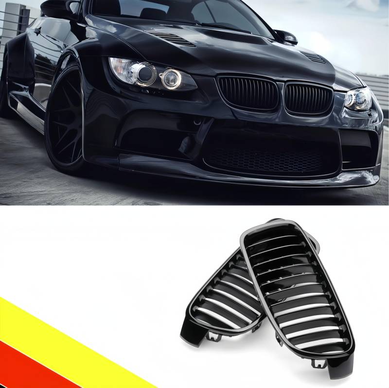 POETRYXIAO Kühlergrill Nierenschwarz glänzend Einzelbrücke für 2012–2019 BMW 3er F30 F31 F35, geeignet für BMW Tuning von POETRYXIAO