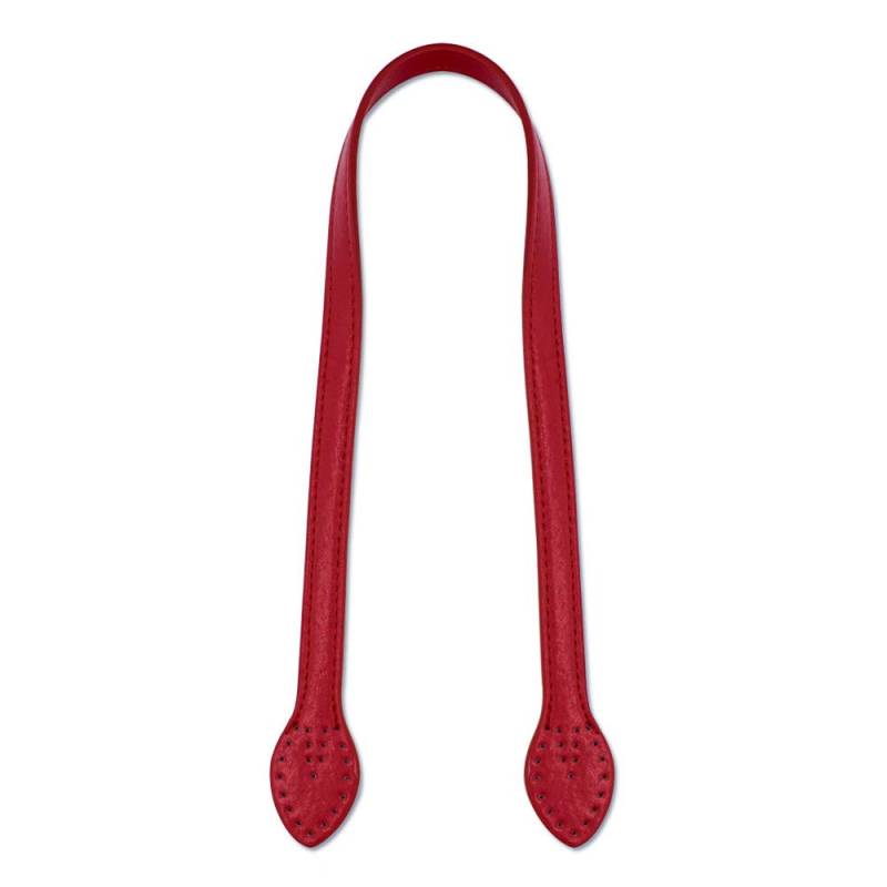 POFET 60 cm massives PU-Leder Tragetasche Gürtelriemen Handtaschengriff für die Taschenherstellung, Geldbörsenherstellung Nähen am Taschengriff Ersetzen eines Paares (2 Stück) - Rot von POFET