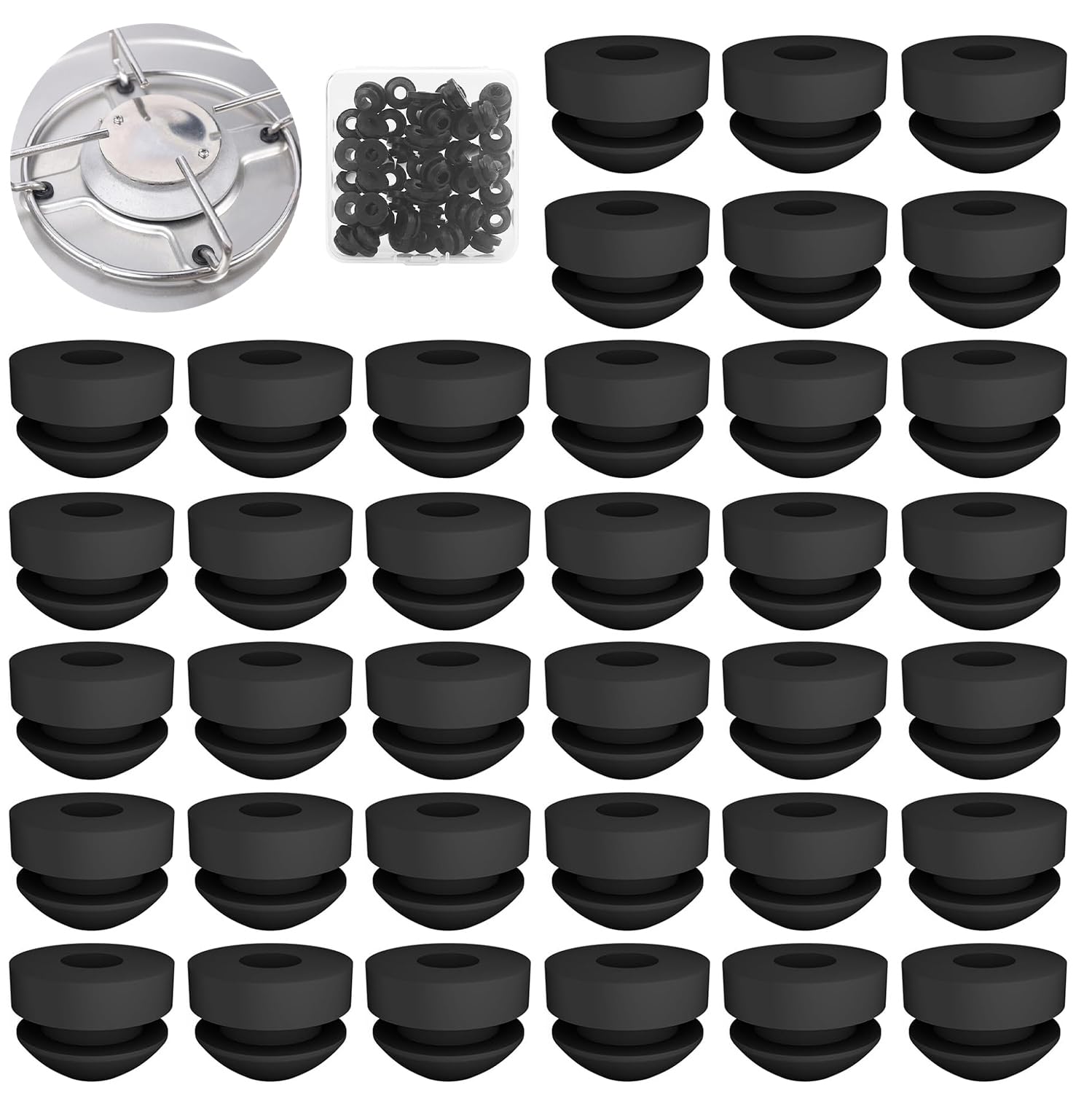 POFIBO 36 Stück Topfträgergummis, Gummidurchführungen mit Box, Gummitüllen für Topfstützen mit 5mm Stäben von Dometic, Smev und Thetford, Wohnmobil Gasherd Ersatzteile POFIBO 36 Stück Topfträgergummis, Gummidurchführungen mit Box, Gummitüllen für Topfstützen mit 5mm Stäben von Dometic, Smev und Thetford, Wohnmobil Gasherd Ersatzteile von POFIBO