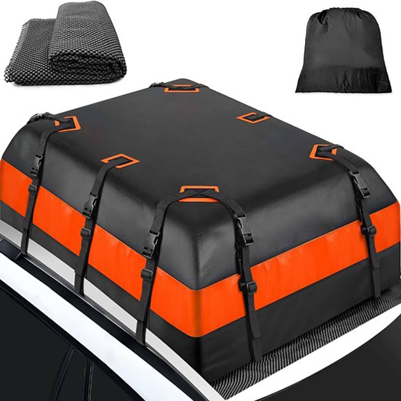 Auto Dachbox Auto Dachtasche für VW Polo VI V IV III II I Mk 6 5 4 3 (Type AW 6C 6R 9N3 9N 6N2 6N 86C 2F 86), 21 Kubikfuß Wasserdicht mit Anti-Rutsch-Matte, 600L Faltbare Gepäckbox Softbox von POIBNZ