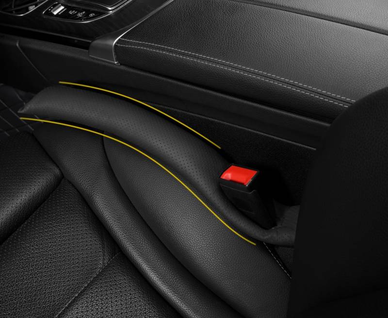 POKSRI 1 STK Echtem Rindsleder autositz lückenfüller,Spaltfüller für Autositze,Ritzenfüller,Echtes Kuhleder,Damit Keine kleinen Gegenstände in die Lücke Fallen von POKSRI