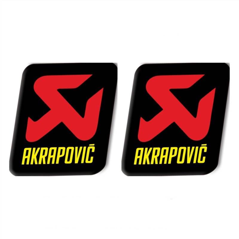 Hitzebeständiger Aluminiumaufkleber -Aufkleber for Akrapovic -Abgasmuffler -Motorrad (Color : 2pcs SDK076) von POKVEA