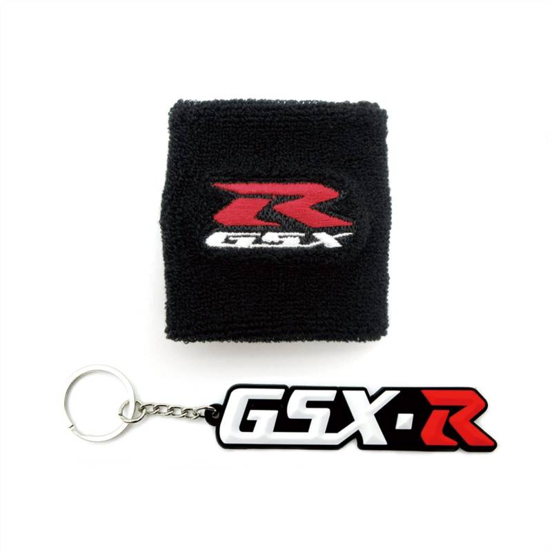 Motorrad 3D gsx-r Logo Frontbremsflüssigkeit Ölbehälter-Tankabdeckung Socken & Schlüsselanhänger for GSXR 600 750 1000 1100 1300 K1 K2 (Color : Style 4) von POKVEA