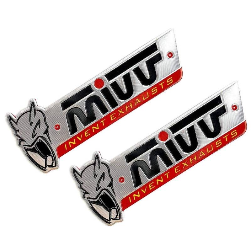 POKVEA 2pcs/ Los 3D-Aluminium-Wärme-resistenter Motorradaufkleber-Auspuff-Abklagestufe for MIVV von POKVEA