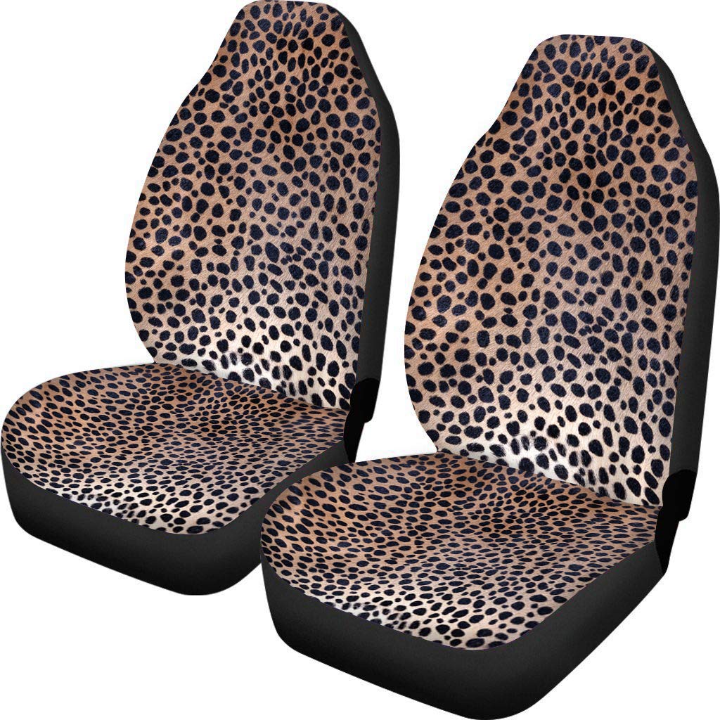 POLERO Auto Satteldecke Leopard Muster Bezüge Elastisch Langlebig Autositzbezüge für Damen Herren 2er Set von POLERO