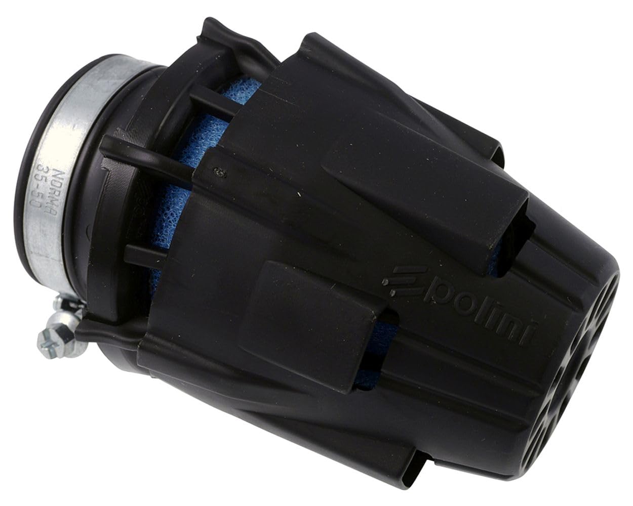 POLINI Air Box Luftfilter 46mm Schwarz – Mit Schutzkappe, Ideal für Rennstrecke und Alltag von POLINI