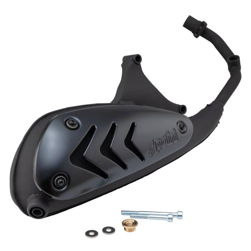 Auspuff Polini Original Vespa 50cc 4 Takt 3V iGet, Schwarz Aluminium von POLINI