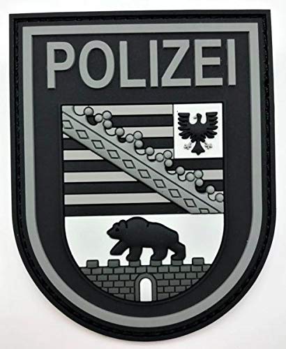 POLIZEIMEMESSHOP Polizei Sachsen-Anhalt Black Ops Rubberpatch mit Klett - Bundespolizei von POLIZEIMEMESSHOP