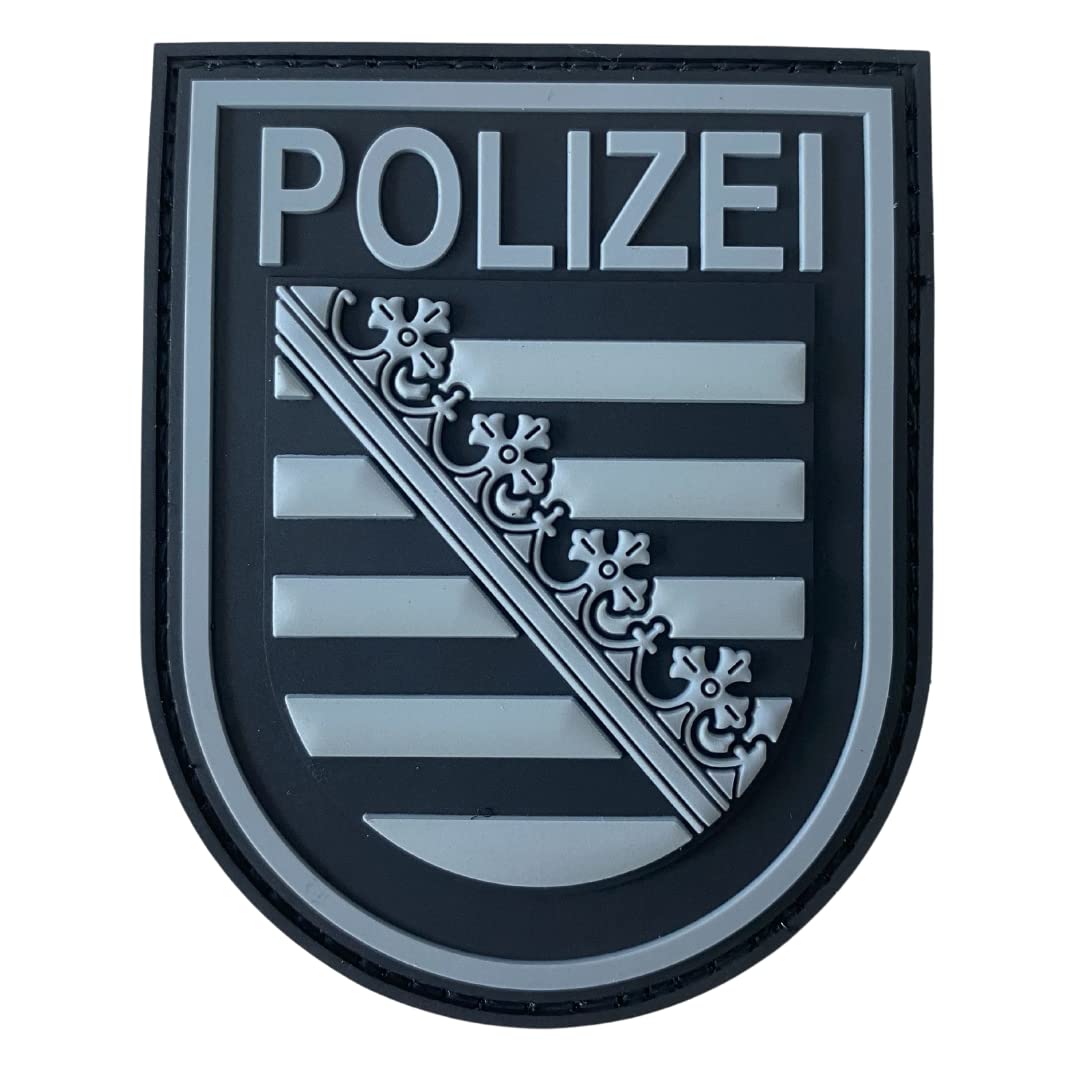 POLIZEIMEMESSHOP Polizei Sachsen Black Ops Rubberpatch mit Klett - Bundespolizei von POLIZEIMEMESSHOP