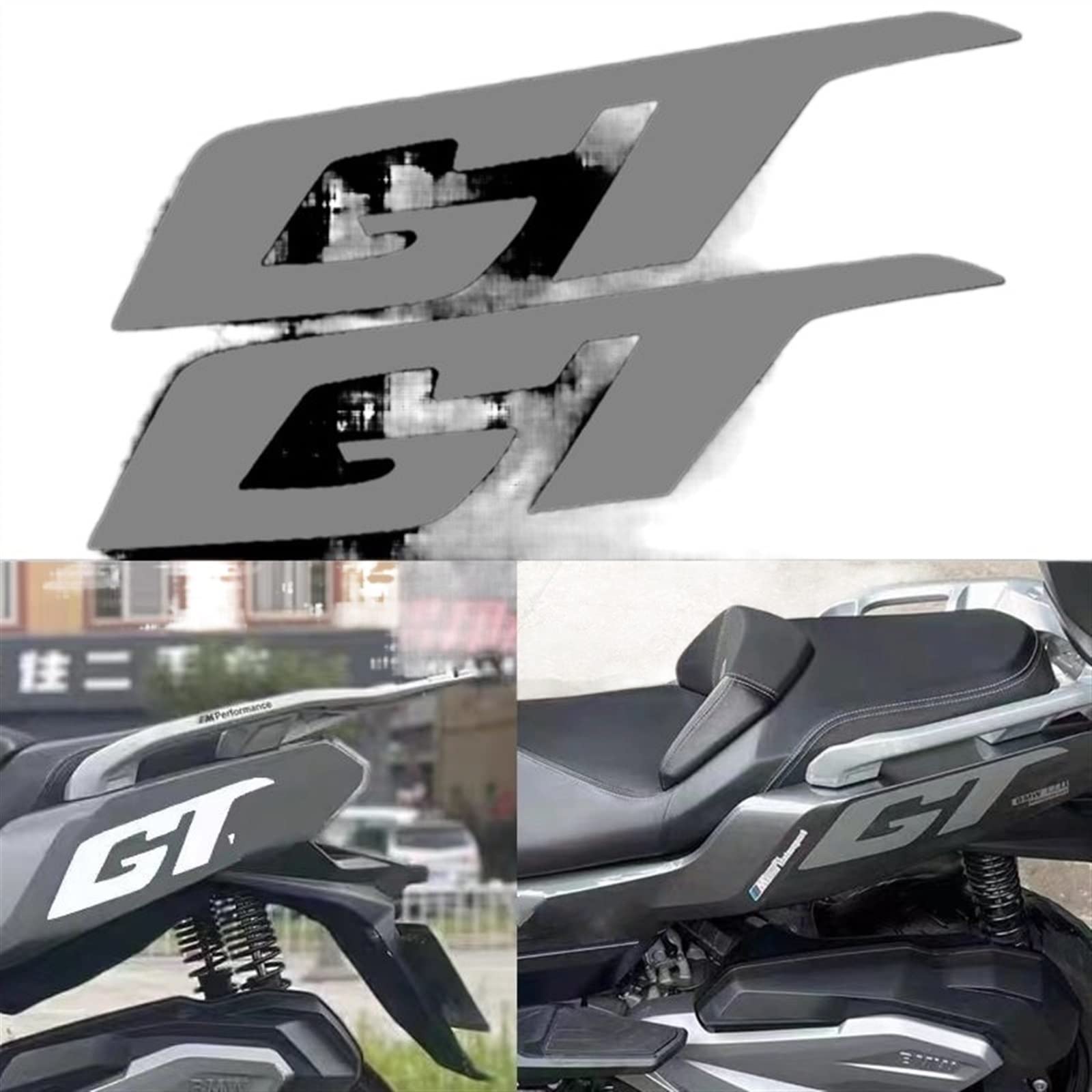 Motorrad Aufkleber wasserdichte Körper Aufkleber Tank Pad Für B&MW C400X C400GT C 400 GT X (Color : Titanium) von POLOUK
