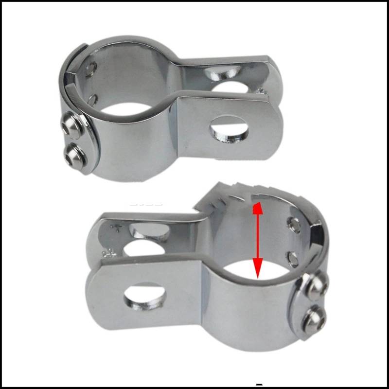 POLOUK 28mm 32mm 38mm Crash Bar Motorrad Autobahn Fußrasten Fußrasten Halterung Schellen Für Harl-ey Dyna Sportster Für T&ouring Cafe Racer Custom (Color : for 32mm Chrome) von POLOUK