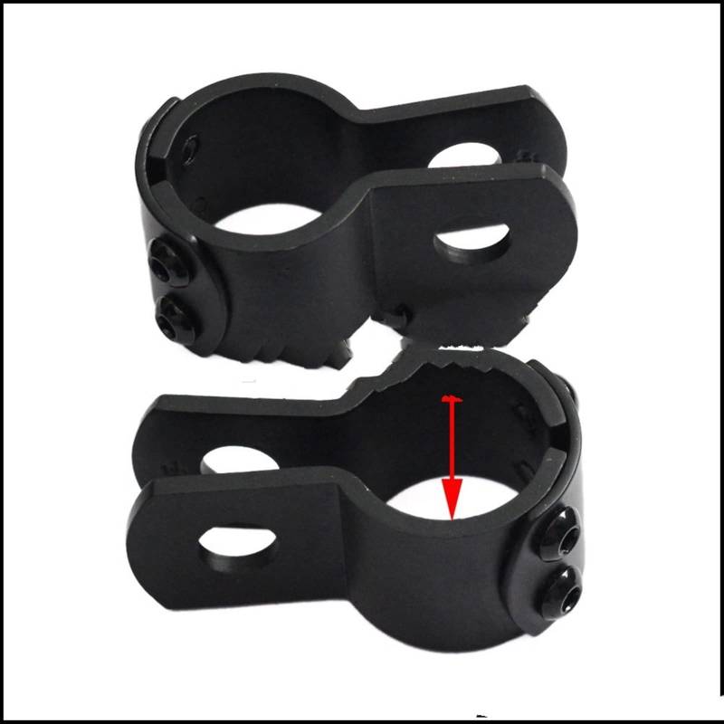 POLOUK 28mm 32mm 38mm Crash Bar Motorrad Autobahn Fußrasten Fußrasten Halterung Schellen Für Harl-ey Dyna Sportster Für T&ouring Cafe Racer Custom (Color : for 38mm Black) von POLOUK