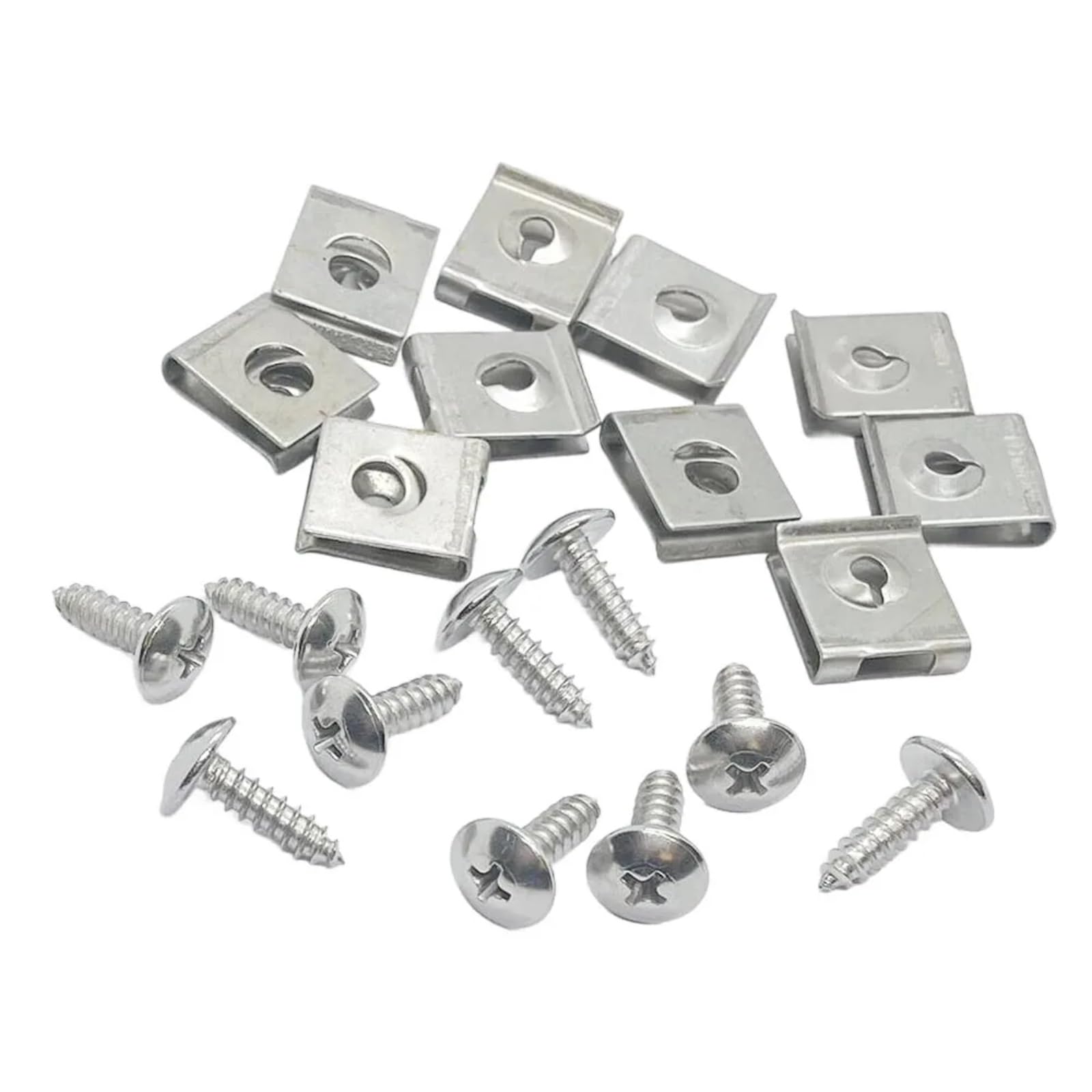 POMUHYE Gewindeschrauben 10 Sets Allgemeine Teile Breitere Edelstahl-U-Typ-Clips ST4.8 Selbstschneidende Schrauben Für Auto-Motorrad-Befestigungs-Kotflügel-Stoßstangenschutz POMUHYE Gewindeschrauben 10 Sets Allgemeine Teile Breitere Edelstahl-U-Typ-Clips ST4.8 Selbstschneidende Schrauben Für Auto-Motorrad-Befestigungs-Kotflügel-Stoßstangenschutz von POMUHYE
