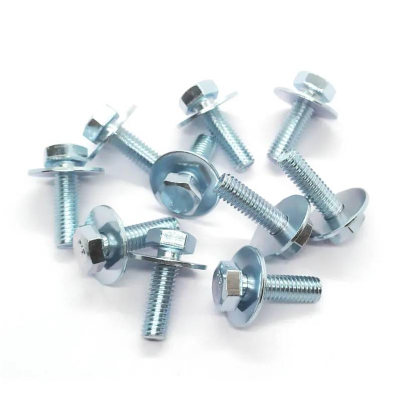 POMUHYE Gewindeschrauben 10 Stück General Parts Auto-Stoßstangen-Kotflügelschutz Kotflügel 6 Mm Schrauben Mit Abstandshalter M6 Außensechskant-Motorrad-Batterieklemmenschrauben von POMUHYE