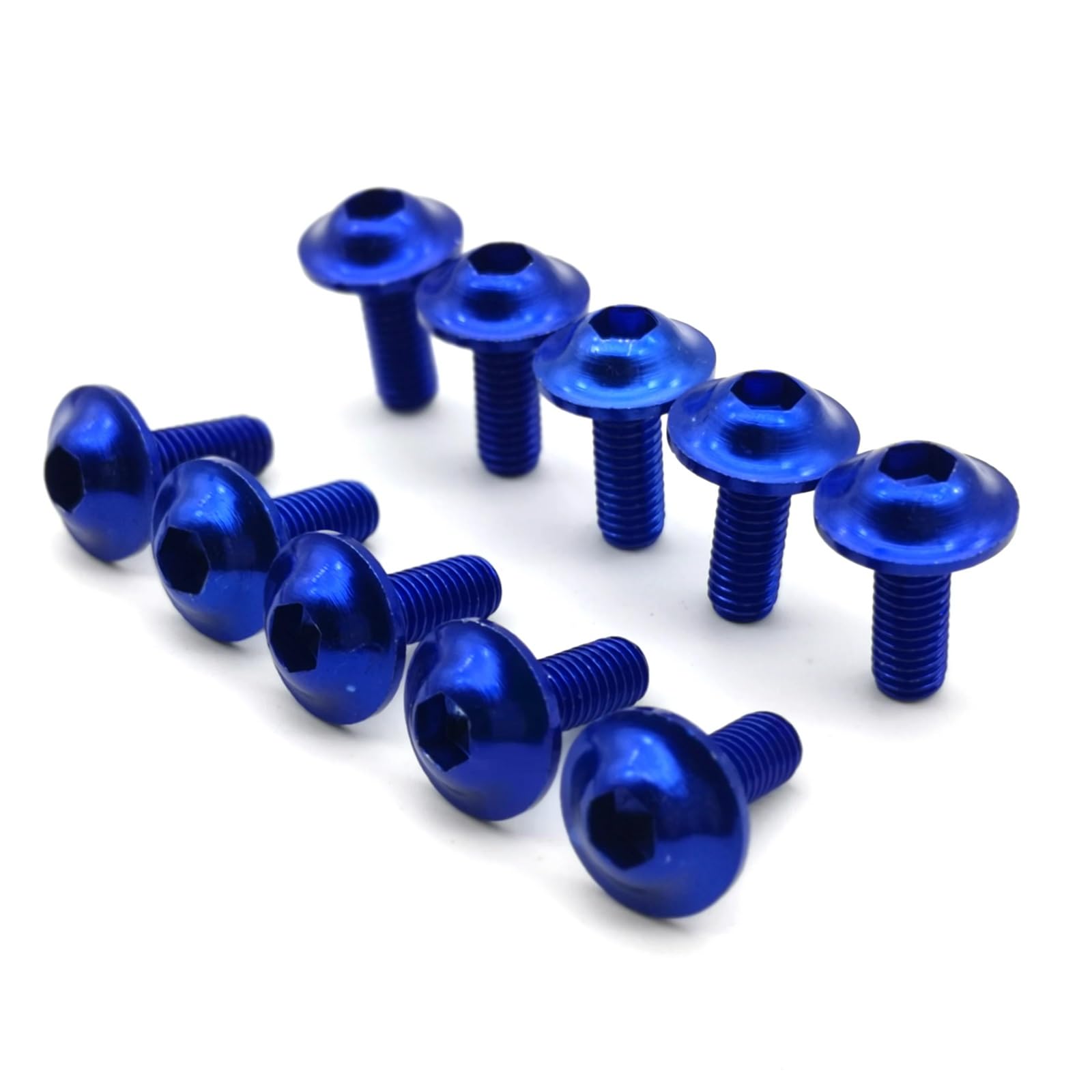 POMUHYE Gewindeschrauben 10 Stück M6 X 20 Mm Allgemeine Teile Schwarz Rot Blau Gold Eloxiertes Aluminium Verkleidungsschrauben Für Bolzen Schrauben Motoforti Schraube Verkleidung Für Bolzen(Blue) von POMUHYE