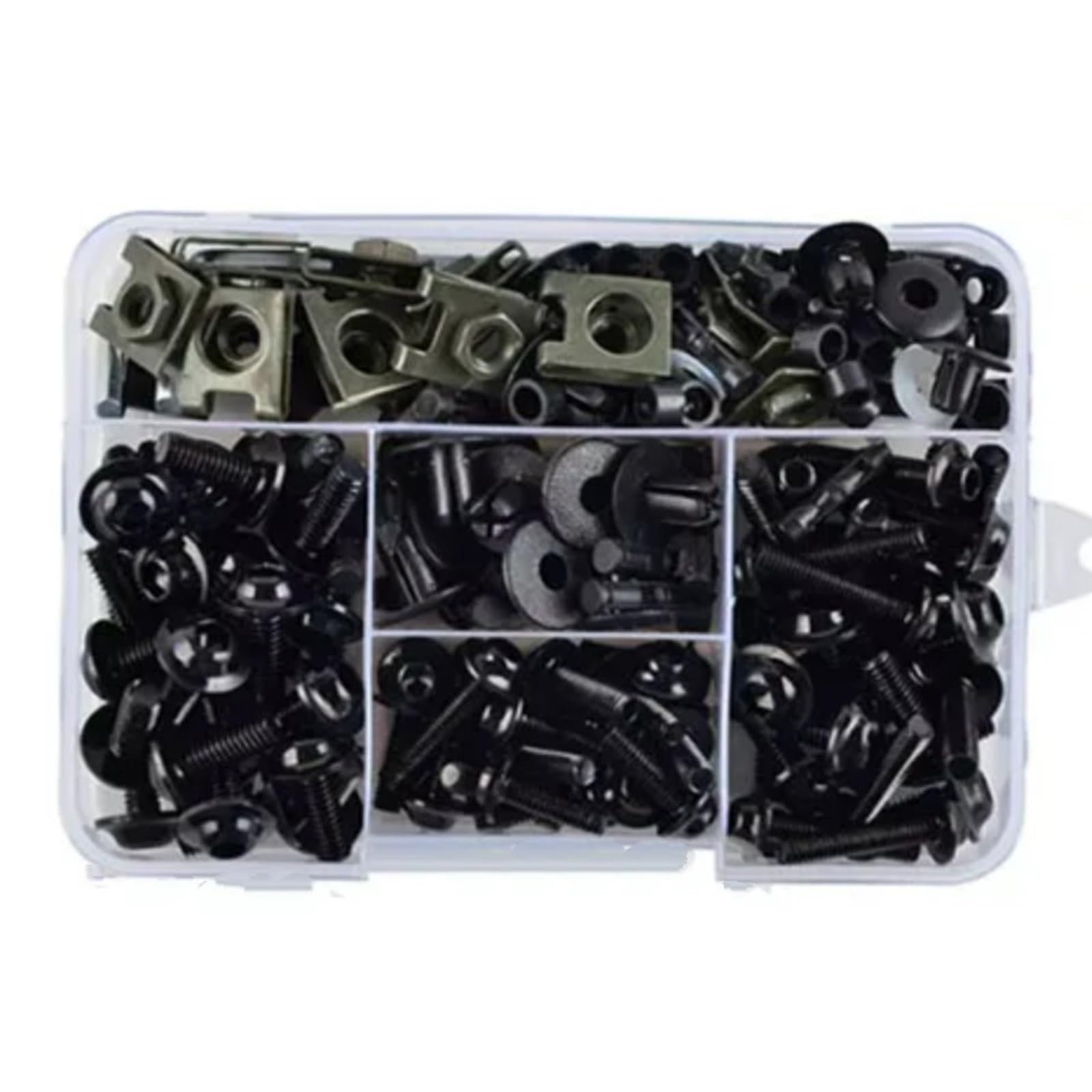 POMUHYE Gewindeschrauben Für CB500 Für CB650 193 Stücke Motorrad Zubehör Aluminium Verkleidung Für Bolzen Schrauben Kit Mutter Clip Motorrad Batterie Terminal Schrauben(Black) von POMUHYE