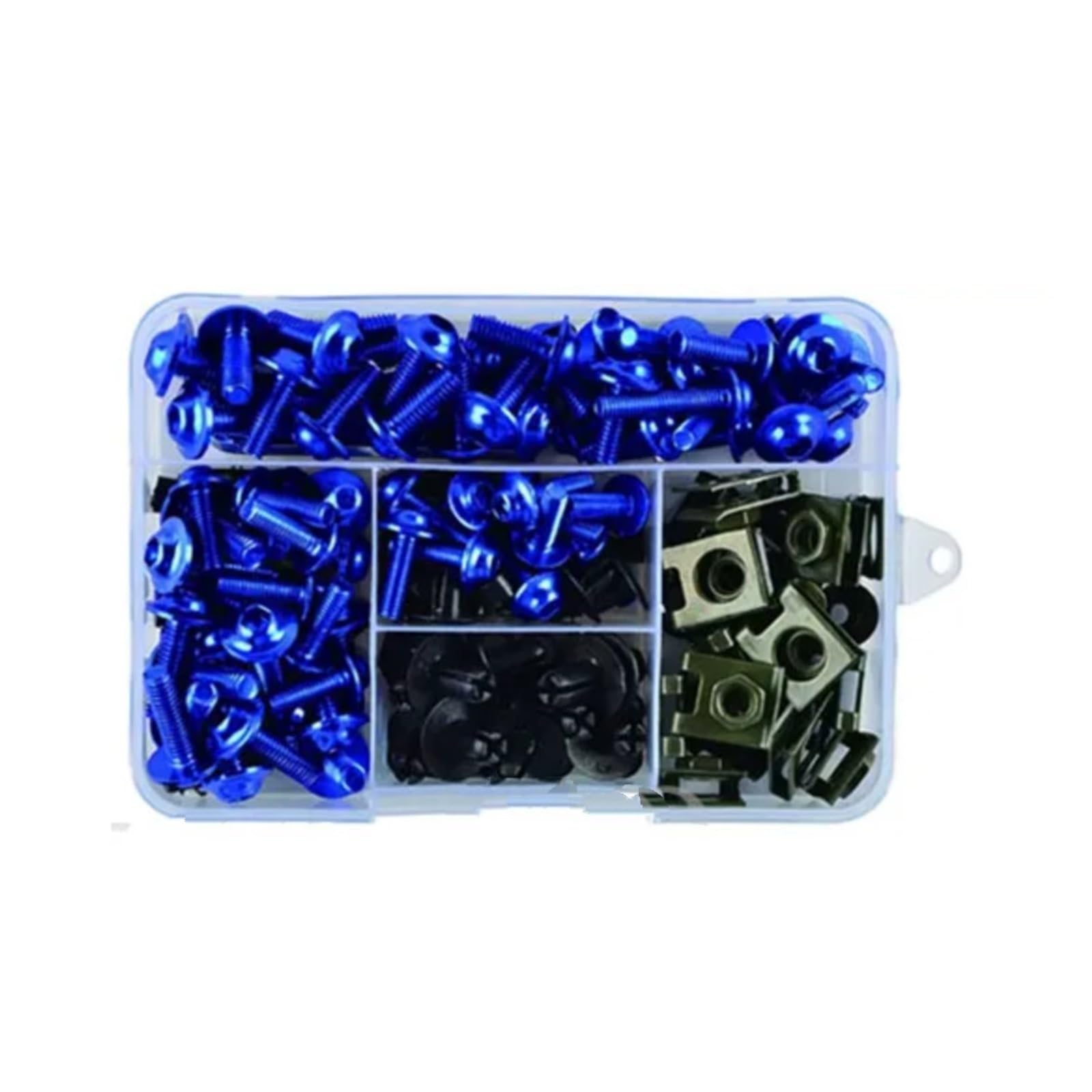 POMUHYE Gewindeschrauben Für CB500 Für CB650 193 Stücke Motorrad Zubehör Aluminium Verkleidung Für Bolzen Schrauben Kit Mutter Clip Motorrad Batterie Terminal Schrauben(Blue) von POMUHYE