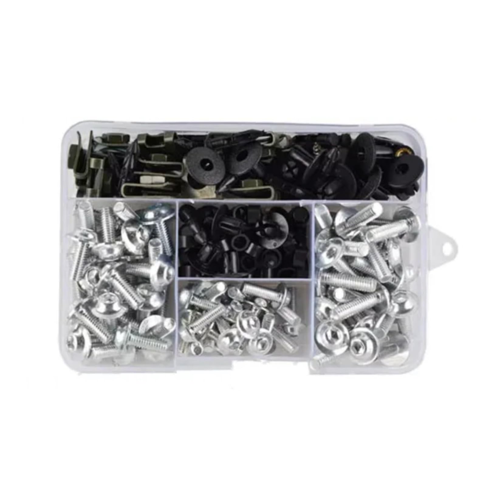POMUHYE Gewindeschrauben Für CB500 Für CB650 193 Stücke Motorrad Zubehör Aluminium Verkleidung Für Bolzen Schrauben Kit Mutter Clip Motorrad Batterie Terminal Schrauben(Silver) von POMUHYE