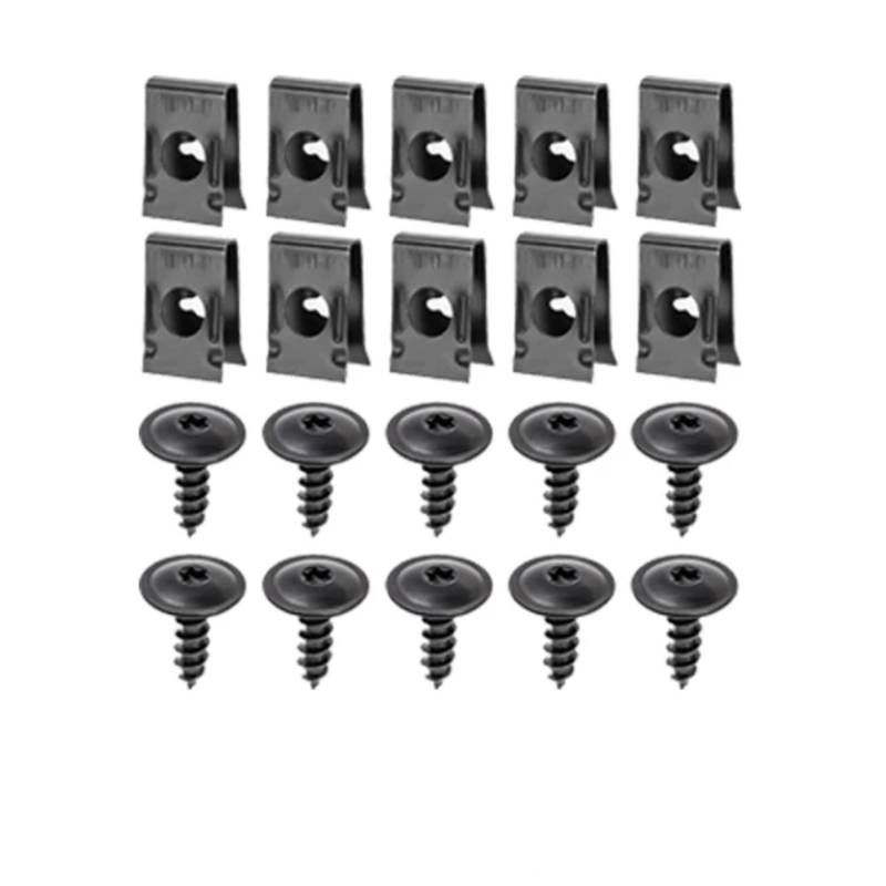 POMUHYE Gewindeschrauben General Parts Auto Motorräder Metallschraube Gewindeschneidverschluss Clip Auto U-Typ Clip Mit Schraube Anti-Rost-Schutz Clip Schraube Schnalle Eisenblech von POMUHYE