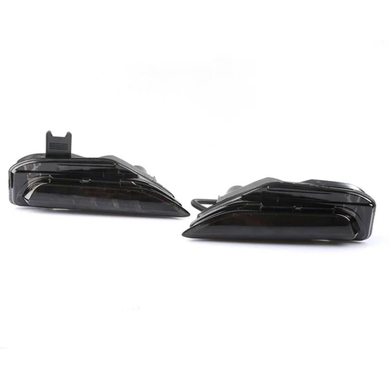 POMUHYE Spiegelblinker Blinkleuchte Kompatibel Mit Infiniti Für Q50 Q50S Für Sport 2014 2015 2016 2017 2018 2019 2020 Blinker Nebelscheinwerfer Auto Frontstoßstange Blinker Licht(1 Pair Smoked) von POMUHYE