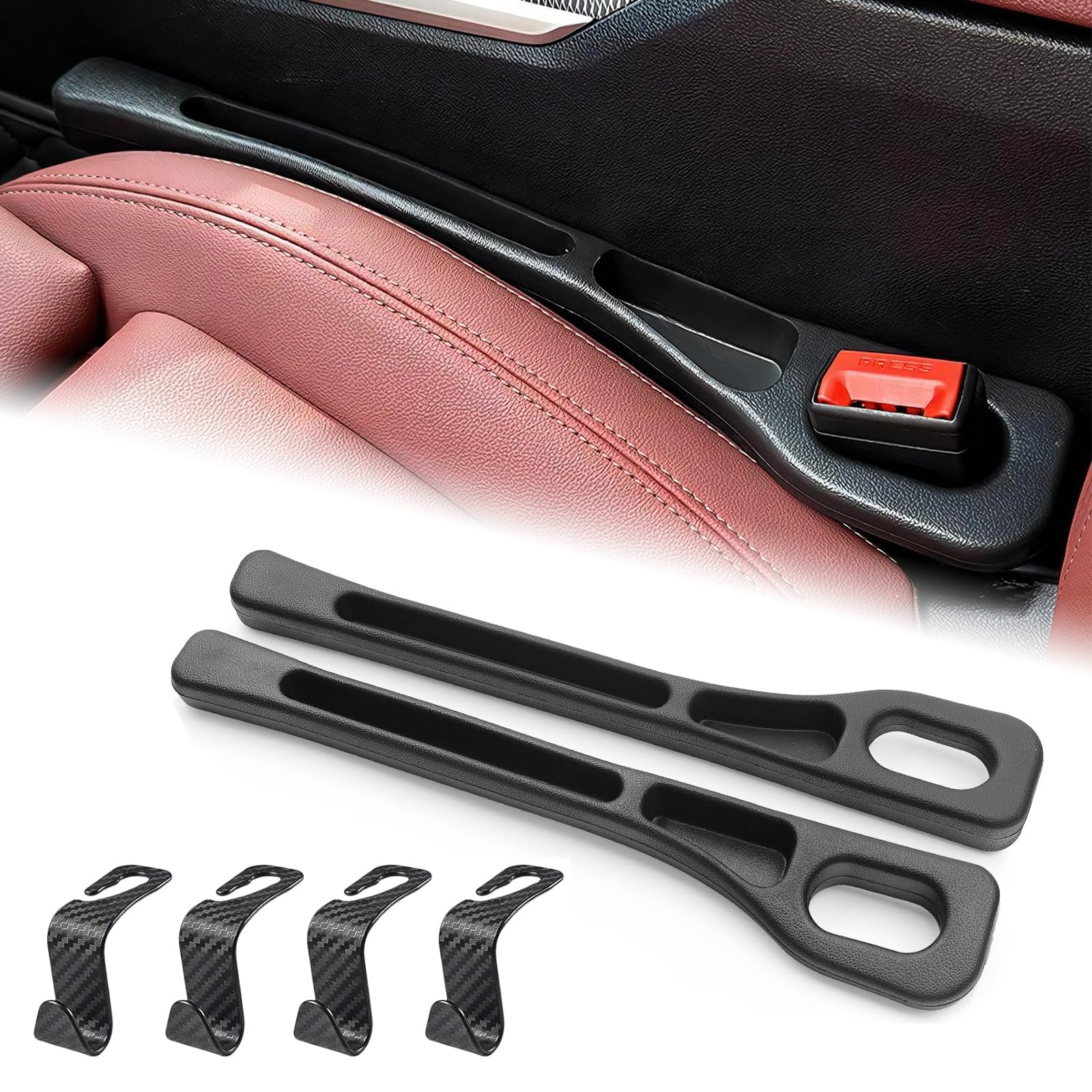 2 Stück Autositz Lückenfüller Universell Autositz Spaltfüller mit 4 Stück Auto Lagerung Haken Autositz Gap Plug Autositz Organizer Aufbewahrungsbox für Autositze Die Meisten Modelle von Autos 2 Stück Autositz Lückenfüller Universell Autositz Spaltfüller mit 4 Stück Auto Lagerung Haken Autositz Gap Plug Autositz Organizer Aufbewahrungsbox für Autositze Die Meisten Modelle von Autos von PONGH