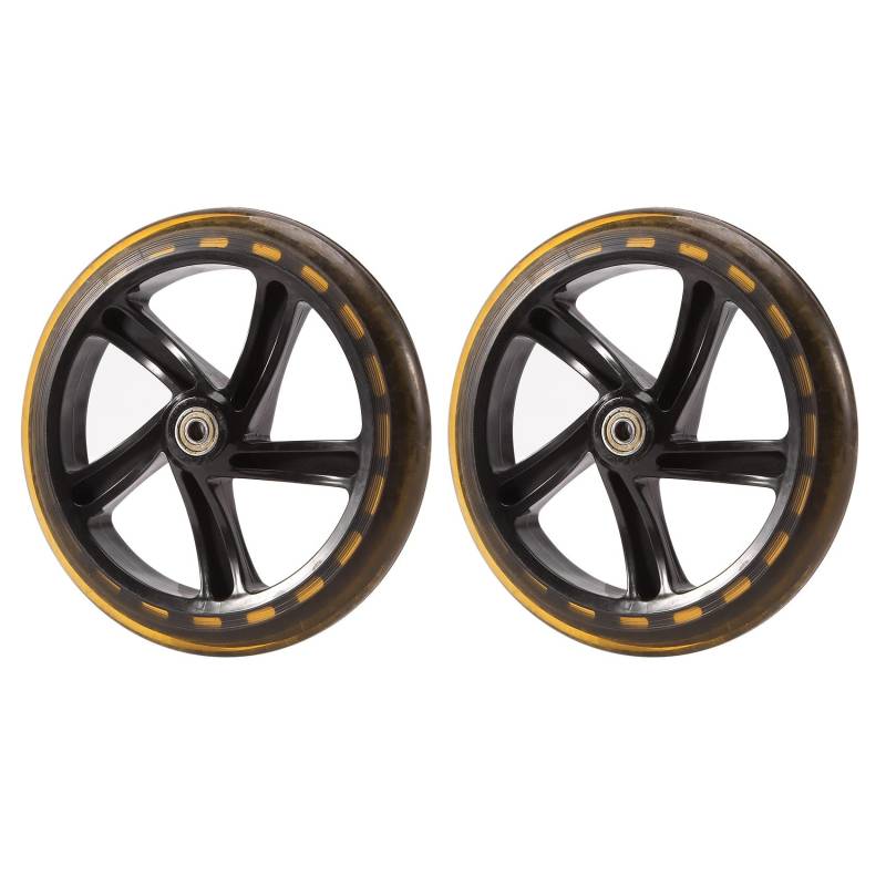 POOSR 2 StüCk Rollerrad 200 Mm Pu RadstäRke 30 Mm Abec-7 Kugellager RollerzubehöR,Transparent Schwarz von POOSR