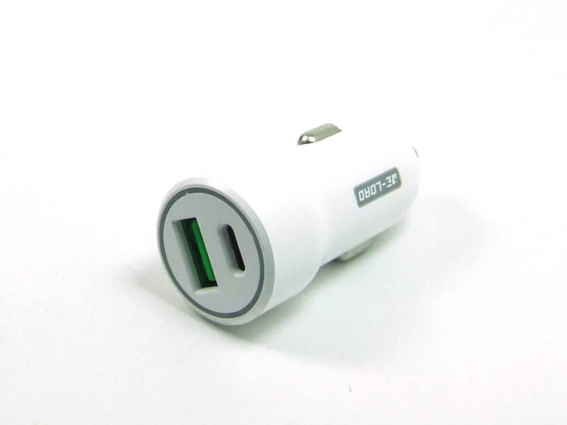 POPESQ® 1 Stk. x KFZ Netzteil USB A + USB C 5V/2.4A, 9V / 2.1A 12V/1.67A Weiß #A4813 von POPESQ
