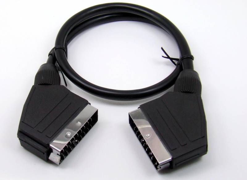 POPESQ® 1 Stk. x SCART Kabel Premium SCART Stecker - SCART Stecker 3m Schwarz #A2866 von POPESQ