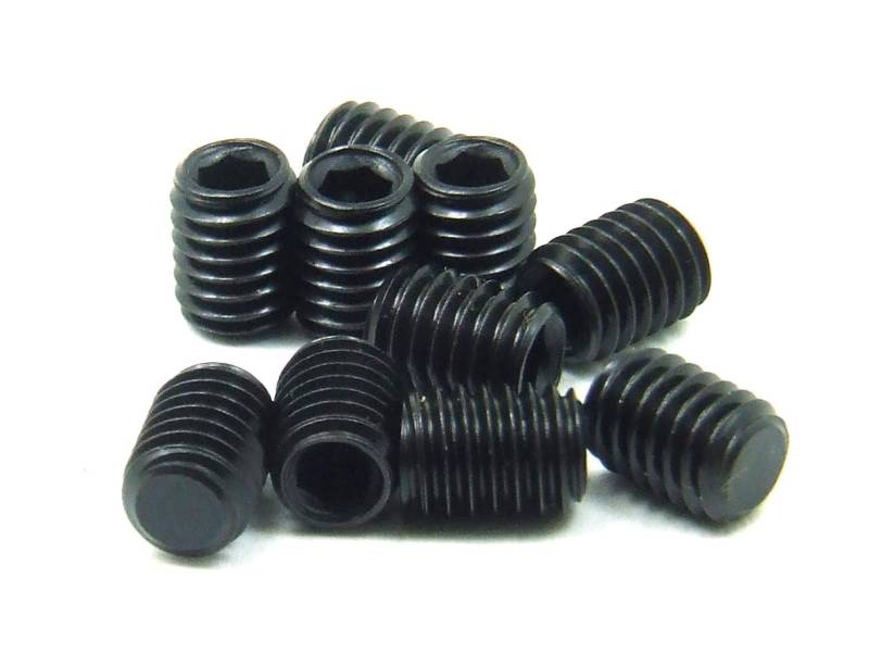 POPESQ® 10 Stk. x Schrauben ohne Kopf M6 x 6mm Innensechskant Stahl Zink Schwarz #A3494 von POPESQ