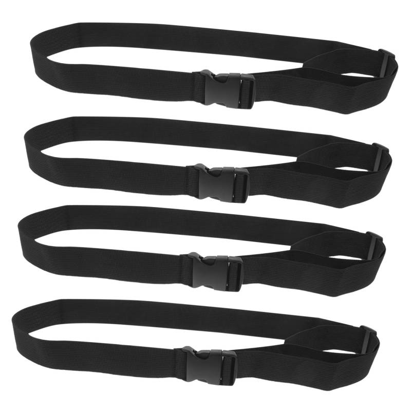 POPETPOP 4 Stück Multifunktioneller Gurt Fahrrad-Spanngurte Taschenverlängerungsschnalle multifunktionaler Schnallenhalteclip Verpackungsgurte Fahrradbindung Schnalle aus Kunststoff Schwarz von POPETPOP