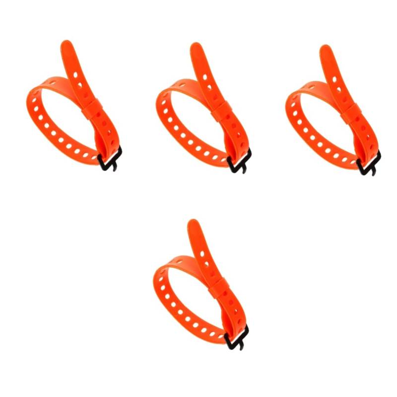 POPETPOP 4 Stück Multifunktionsgurte Reisezubehör Gepäck Campinggurte Im Schnallendesign Packgurt Mit Schnalle Koffergurt Elastische Gepäckgurte Motorrad-lastengurt Schultasche Orange Gummi von POPETPOP