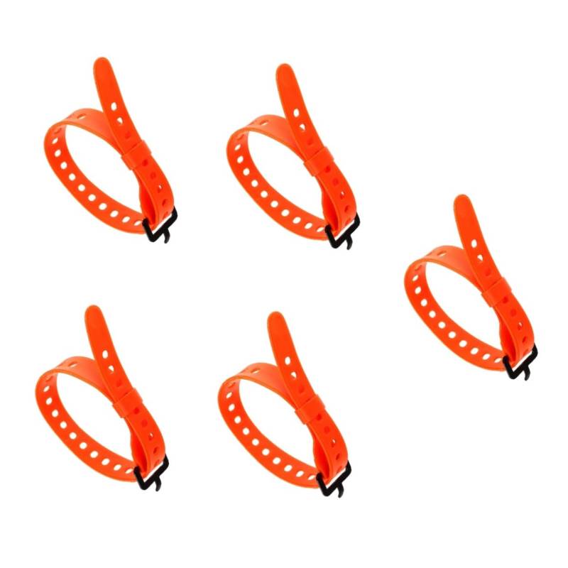 POPETPOP 5 Stück Multifunktionsgurte Gepäckfixiergurt Campingausflug Bindegürtel Elastische Gepäckgurte Reisezubehör Gepäck Koffergurt Campinggurte Im Schnallendesign Orange Gummi von POPETPOP