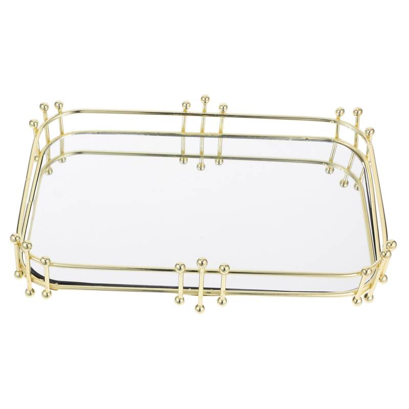 POPETPOP Dekoratives Waschtisch Organizer Tablett aus Robustem Eisen Elegantes Design für Parfüm und Aromatherapie für Badezimmer und Schlafzimmer Leicht zu Reinigen von POPETPOP