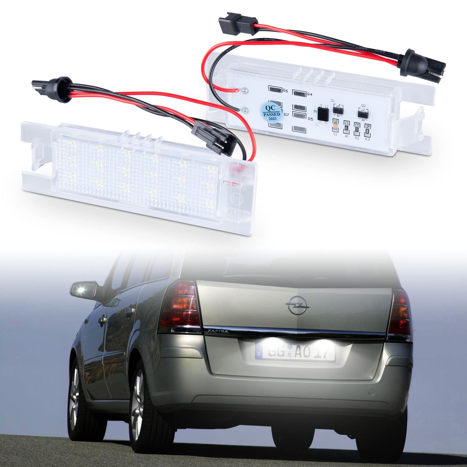 POPMOTORZ 2 PCS-LED Kennzeichenbeleuchtung mit Canbus, Kfz-Zubehör für Zafira B Vectra C Corsa C/D Insigina Astra J/H Adam Cascada Meriva A/B Tigra Twin Top von POPMOTORZ