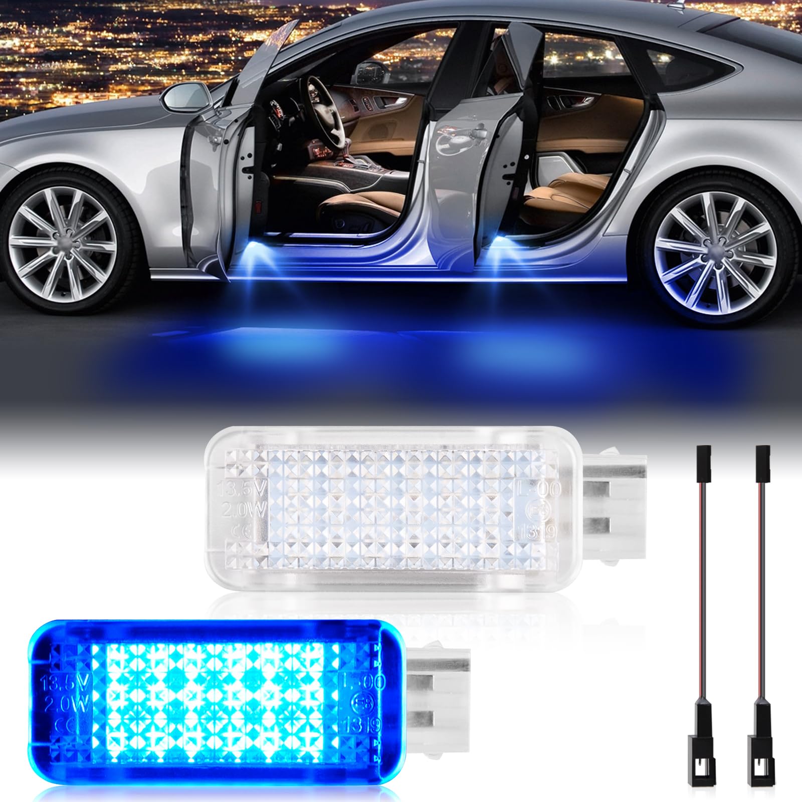 POPMOTORZ 2 Stücke LED Autotür Lichter, LED Innenbeleuchtung Autotür Beleuchtung für A-udi A2/A3 8P/A4 B5/A4 B6/A4 B7/A4 B8/A5 S5/A6 C5/S6 C5/A7 5D/A8 4D/RS4/RS6/TT/TTS, Blau POPMOTORZ 2 Stücke LED Autotür Lichter, LED Innenbeleuchtung Autotür Beleuchtung für A-udi A2/A3 8P/A4 B5/A4 B6/A4 B7/A4 B8/A5 S5/A6 C5/S6 C5/A7 5D/A8 4D/RS4/RS6/TT/TTS, Blau von POPMOTORZ