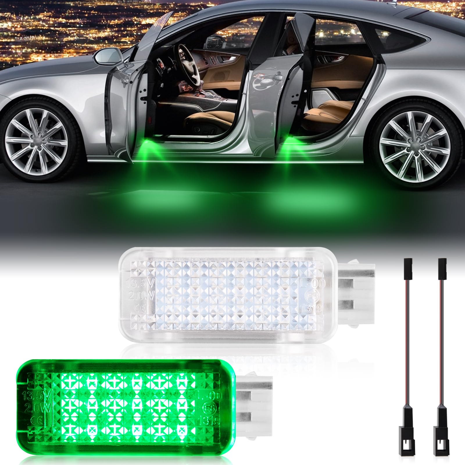 POPMOTORZ 2 Stücke LED Autotür Lichter, LED Innenbeleuchtung Autotür Beleuchtung für A-udi A2/A3 8P/A4 B5/A4 B6/A4 B7/A4 B8/A5 S5/A6 C5/S6 C5/A7 5D/A8 4D/RS4/RS6/TT/TTS, Grün POPMOTORZ 2 Stücke LED Autotür Lichter, LED Innenbeleuchtung Autotür Beleuchtung für A-udi A2/A3 8P/A4 B5/A4 B6/A4 B7/A4 B8/A5 S5/A6 C5/S6 C5/A7 5D/A8 4D/RS4/RS6/TT/TTS, Grün von POPMOTORZ