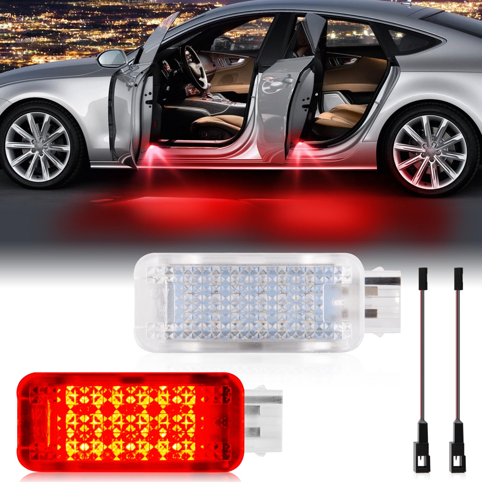 POPMOTORZ 2 Stücke LED Autotür Lichter, LED Innenbeleuchtung Autotür Beleuchtung für A-udi A2/A3 8P/A4 B5/A4 B6/A4 B7/A4 B8/A5 S5/A6 C5/S6 C5/A7 5D/A8 4D/RS4/RS6/TT/TTS, Rot POPMOTORZ 2 Stücke LED Autotür Lichter, LED Innenbeleuchtung Autotür Beleuchtung für A-udi A2/A3 8P/A4 B5/A4 B6/A4 B7/A4 B8/A5 S5/A6 C5/S6 C5/A7 5D/A8 4D/RS4/RS6/TT/TTS, Rot von POPMOTORZ