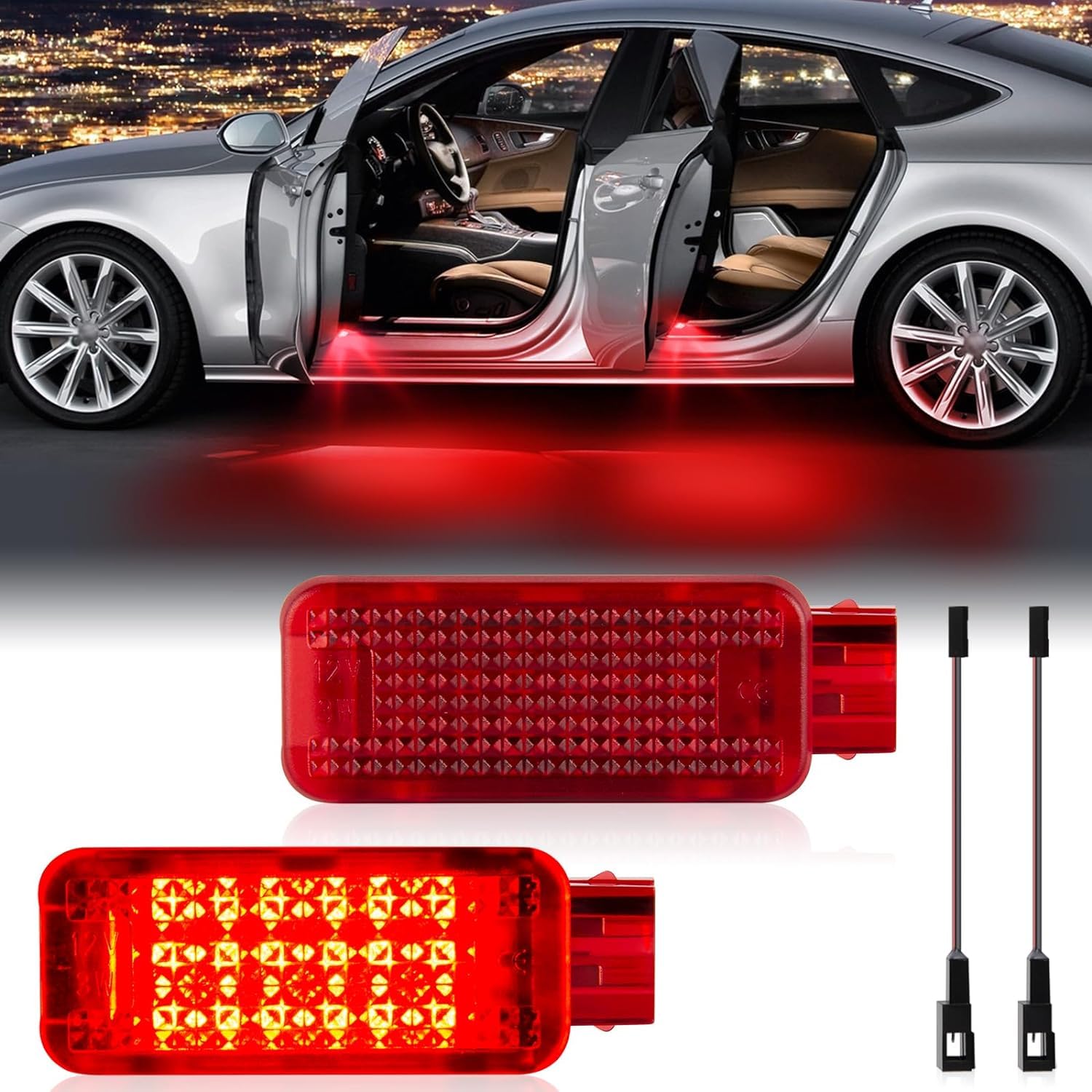 POPMOTORZ 2 Stücke LED Autotür Lichter, LED Innenbeleuchtung Autotür Beleuchtung für A-udi A2/A3 8P/A4 B5/A4 B6/A4 B7/A4 B8/A5 S5/A6 C5/S6 C5/A7 5D/A8 4D/RS4/RS6/TT/TTS, Rote Gehäuse POPMOTORZ 2 Stücke LED Autotür Lichter, LED Innenbeleuchtung Autotür Beleuchtung für A-udi A2/A3 8P/A4 B5/A4 B6/A4 B7/A4 B8/A5 S5/A6 C5/S6 C5/A7 5D/A8 4D/RS4/RS6/TT/TTS, Rote Gehäuse von POPMOTORZ