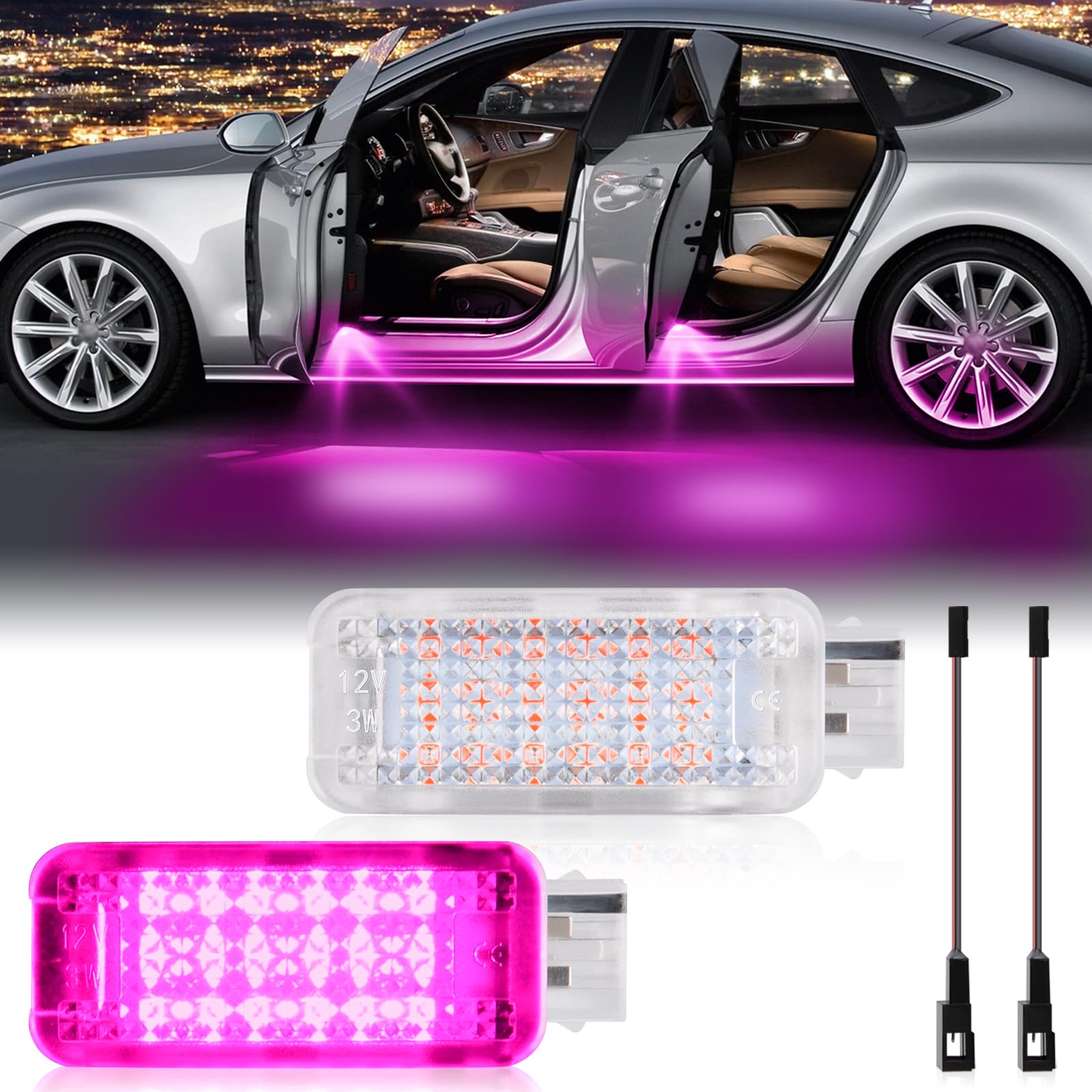 POPMOTORZ 2 Stücke LED Autotür Lichter, LED Innenbeleuchtung Autotürbeleuchtung für A-udi A2/A3 8P/A4 B5/A4 B6/A4 B7/A4 B8/A5 S5/A6 C5/S6 C5/A7 5D/A8 4D/RS4/RS6/TT/TTS, Rosa POPMOTORZ 2 Stücke LED Autotür Lichter, LED Innenbeleuchtung Autotürbeleuchtung für A-udi A2/A3 8P/A4 B5/A4 B6/A4 B7/A4 B8/A5 S5/A6 C5/S6 C5/A7 5D/A8 4D/RS4/RS6/TT/TTS, Rosa von POPMOTORZ
