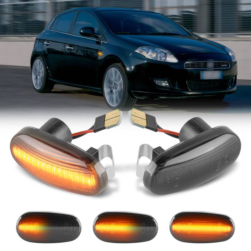 POPMOTORZ 2 Stücke LED Blinker mit Canbus Fehlerfrei 4014 SMD Seitenblinker für Alfa Romeo 147/GT/MiTo Bravo II Hatchback von POPMOTORZ