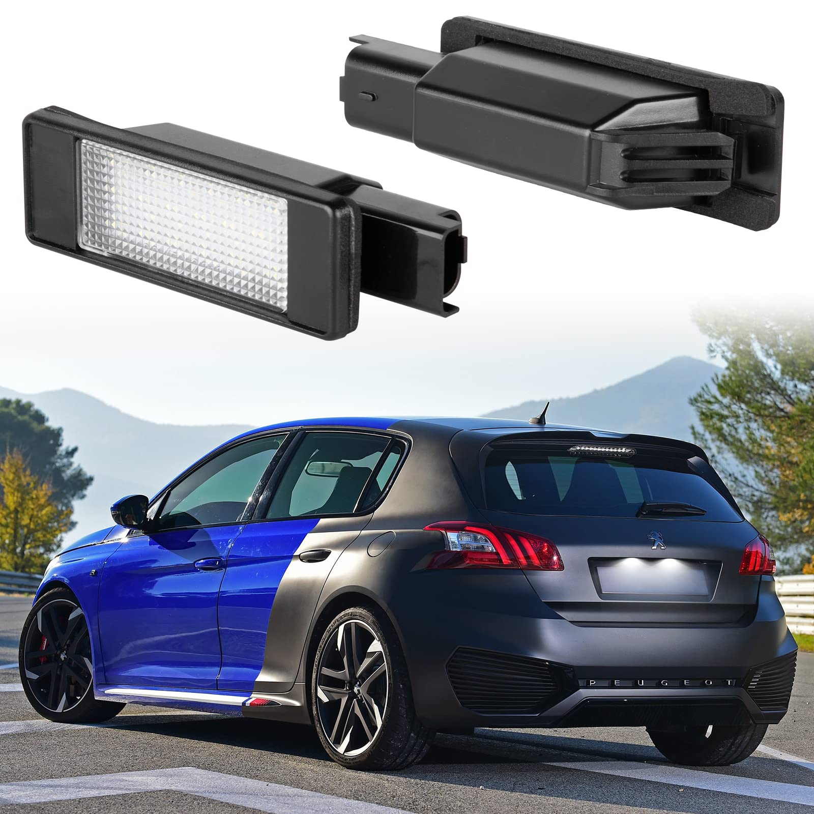 POPMOTORZ 2 Stücke LED Kennzeichenbeleuchtung Glühbirnen Nummernschildbeleuchtung Lampe 2835 SMD mit CanBus Fehlerfrei, License Plate Light für Peugeot 207/207 CC 208 308 2008 von POPMOTORZ