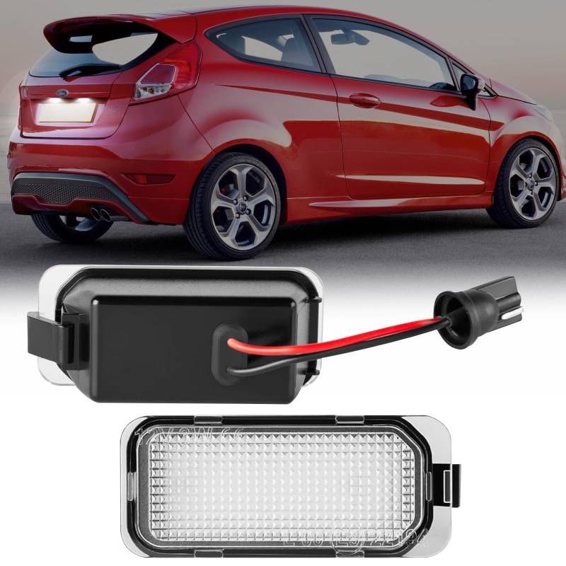 POPMOTORZ LED Kennzeichenbeleuchtung, 2 Stücke Nummernschildbeleuchtung 2835 SMD mit CanBus Fehlerfrei für Ford Fiesta JA8 Focus DA3 5D Focus DYB S-MAX C-MAX Grand C-max Mondeo Kuga Galaxy von POPMOTORZ