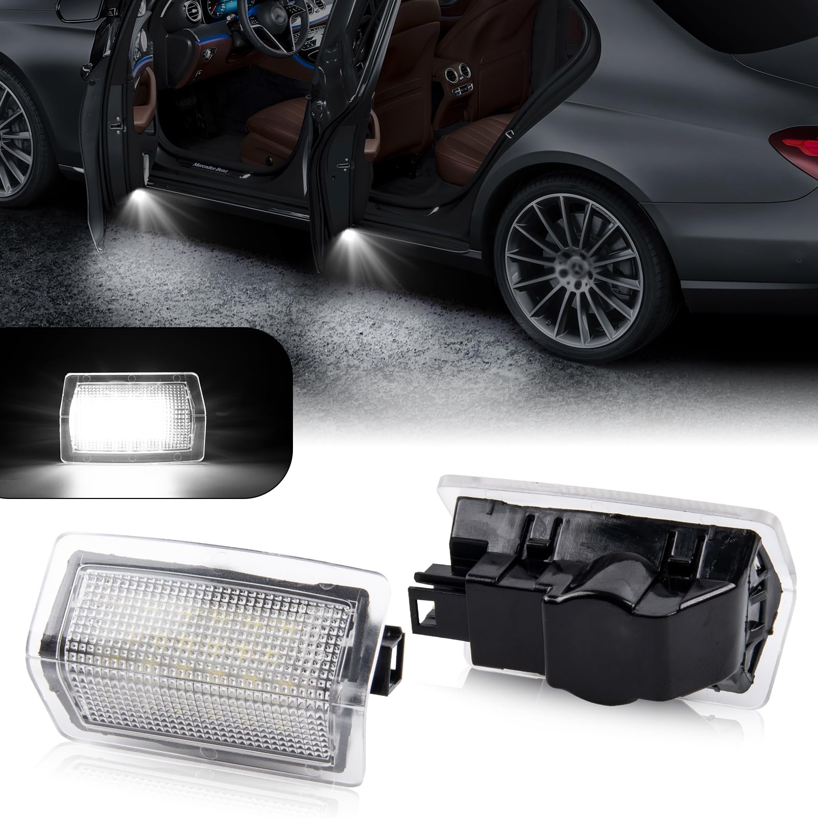 POPMOTORZ LED Autotür Licht, 2 Stück LED Innenbeleuchtung Autotürbeleuchtung für E-Class W176 B-Class E-Class ML-Class GL-Class 4MATIC, Weiß von POPMOTORZ